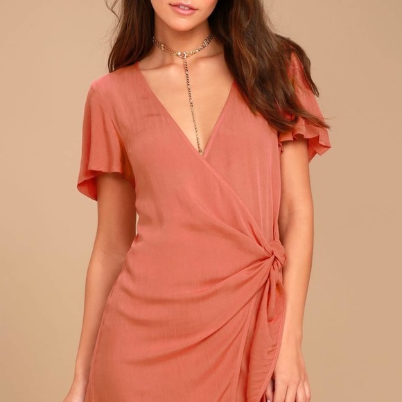 vashti rusty rose wrap dress